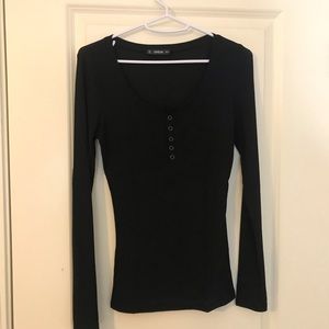 Shein Shirt | Black Henley